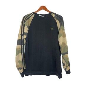 Adidas Men's Medium Black Camo Block Sweatshirt Pullover Casual Cotton